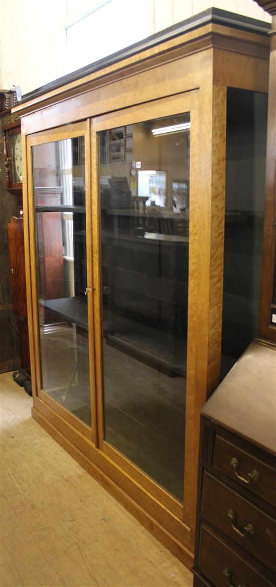 Large satinwood display cabinet
